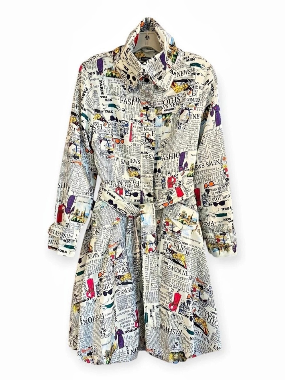 Samuel Dong Classic Bubble Dress Coat Women's Printed Trench Coat